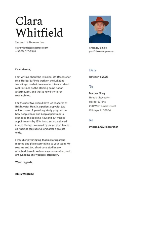 Gallery letter: Cover letter to match Gallery